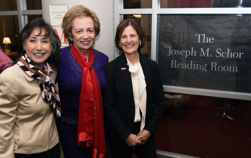 Dedication of Joseph M. Schor Reading Room with Emeritus Deans Kushner and Schor, and Dean Pearl. 