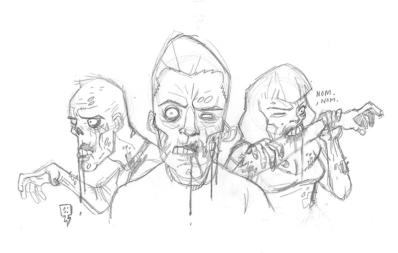 Sketch of zombies by Shannon Hayward