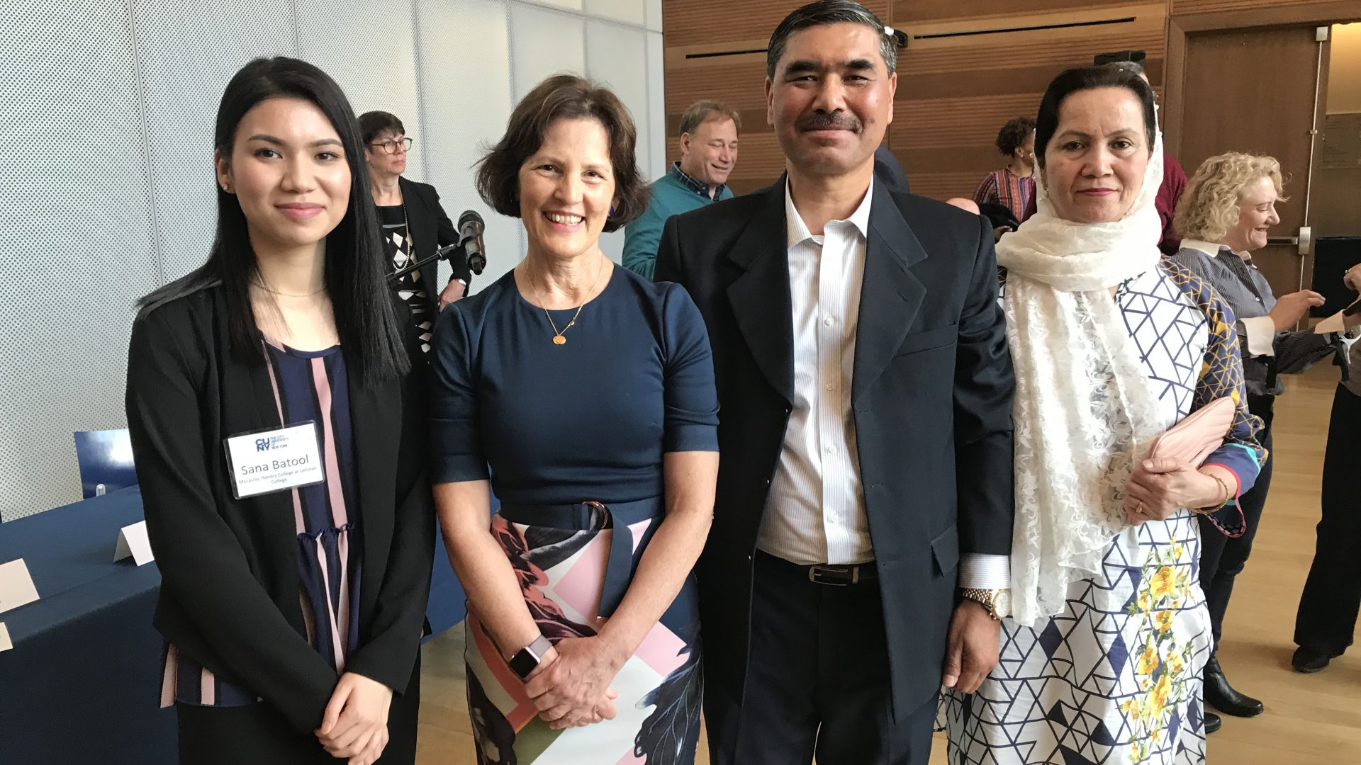Sana Batool with Dean Mary C. Pearl and her parents at an awards ceremony 5/15/2019.