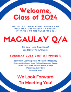 Peer Mentor's Class of 2024 Orientation Q&A